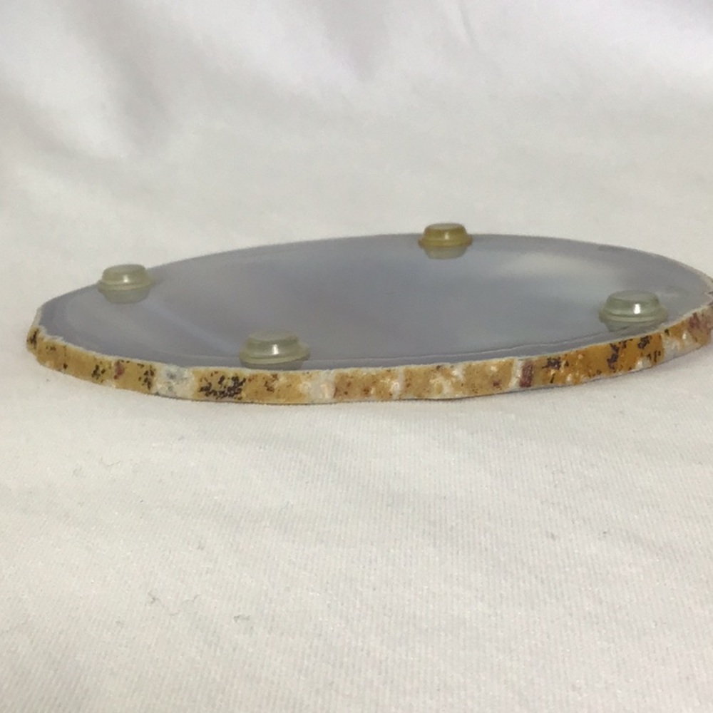 Gray, Tan and White Polished Agate Coasters - Set of 6 - Picture 13 of 15